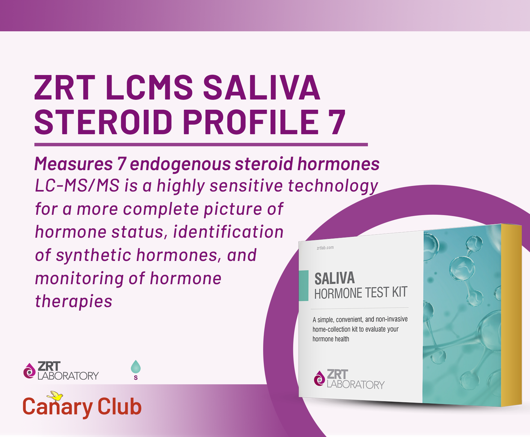 ZRT LCMS Saliva Steroid Profile 7 - Canary Club Home At-Home Hormone